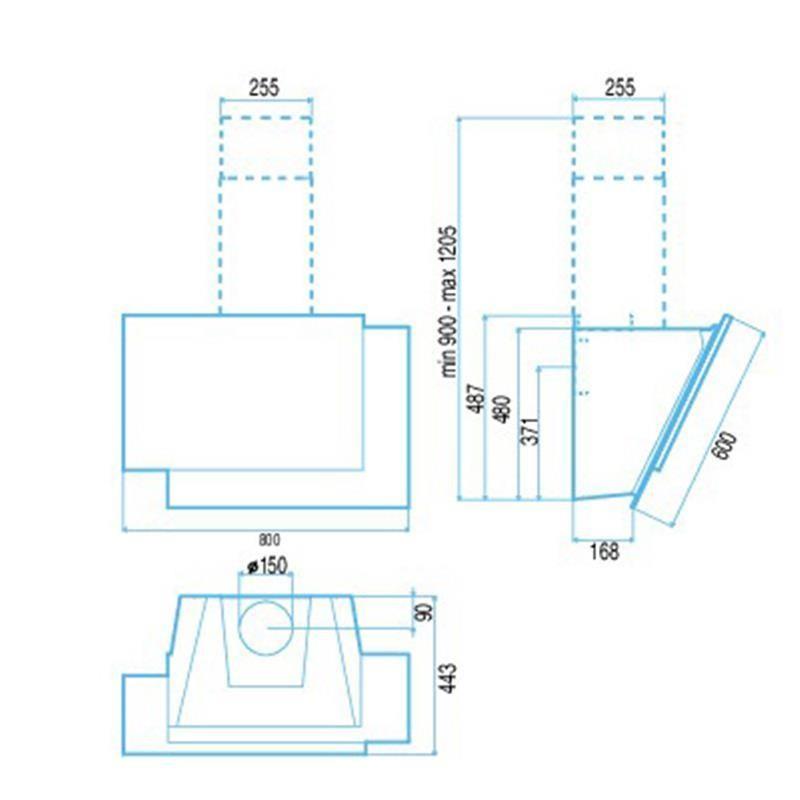 Stenska napa BEST PIANO 07G05300 bele barve mere